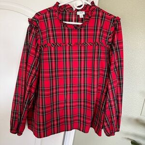 J. Crew tartan blouse
